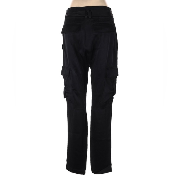 A.L.C Black Satin Adam Tie Waist Cargo Pants - Picture 4 of 7